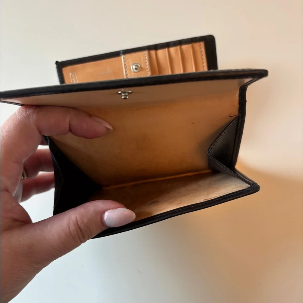 Coach Black Key & Card Holder with Hexagonal Pattern - Picture 7 of 7